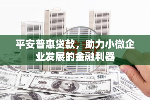 大姚平安普惠贷款，助力小微企业发展的金融利器