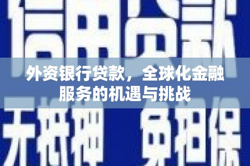 大姚外资银行贷款，全球化金融服务的机遇与挑战
